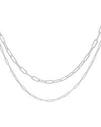 Adornia - Plated Paper Clip Chain Necklace - Lyst