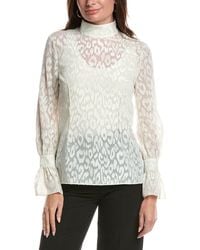 St. John - Coupe Pleated Blouse - Lyst