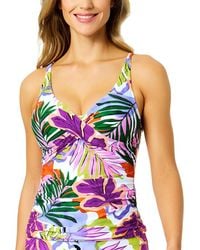 Anne Cole - Hidden U/W Drape Front Tankini - Lyst