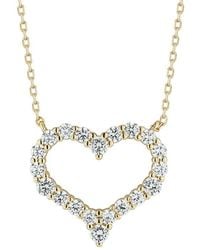 Glaze Jewelry - 14K Plated Cz Open Heart Necklace - Lyst