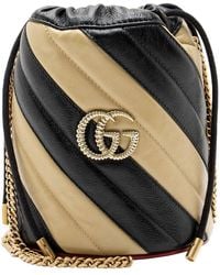 Gucci - Beige Matelasse Leather Torchon GG Marmont Small Bucket Bag (authentic Pre-loved) - Lyst
