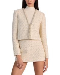 Alice + Olivia - Kidman Embellished Open Wool-Blend Cropped Jacket - Lyst