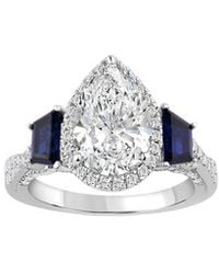 Brilliant Bloom - 14K 4.40 Ct. Tw. Lab-Grown Diamond & Sapphire Bridal Ring - Lyst