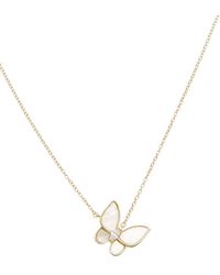 Alanna Bess Limited Edition 14k Over Silver Pearl Cz Butterfly Necklace - Metallic