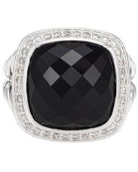 David Yurman - 0.34 Ct. Tw. Diamond & Onyx Albion Ring (Authentic Pre- Owned) - Lyst