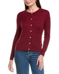 Hannah Rose - Classic Cable Full Button Cashmere-Blend Cardigan - Lyst