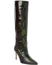 L'Agence - Lena Iii Knee High Croc Snake Boot - Lyst