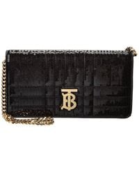 Burberry - Lola Sequin Leather Wallet On Chain - Lyst