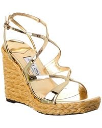 Jimmy Choo - Ayla 110 Leather Wedge Sandal - Lyst