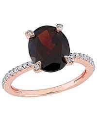Rina Limor - 10k Rose Gold 3.10 Ct. Tw. Diamond & Garnet Ring - Lyst