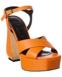 Sergio Rossi - 90 Leather Platform Sandal - Lyst