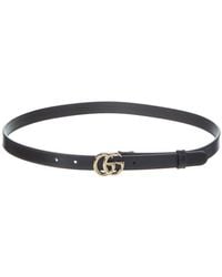 Gucci - Double G Thin Leather Belt - Lyst