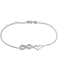 Diamond Select Cuts - 0.06 Ct. Tw. Diamond Heart & Infinity Bracelet - Lyst