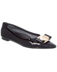 Ferragamo - Zea Bow Leather Ballet Flat - Lyst
