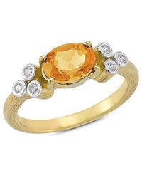 Reiss - 14K 1.26 Ct. Tw. Diamond & Citrine Cocktail Ring - Lyst