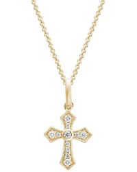 Diamond Select Cuts - 14K Diamond Cross Necklace .09 Ct - Lyst