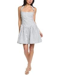 Seraphin - Sleeveless Halter Neck Linen Mini Dress - Lyst