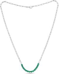 Forever Creations Signature - Forever Creations 14K 1.40 Ct. Tw. Emerald Bar Necklace - Lyst