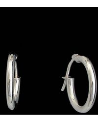 Italian Gold - 14k Polished Hoops - Lyst