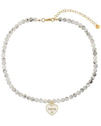 Eye Candy LA - The Luxe Collection Agate Mama Heart Pendant Necklace - Lyst