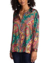 Johnny Was - Audrey Silk-Blend Blouse - Lyst
