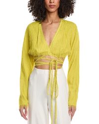 LAPOINTE - Lightweight Fringe Tie Waist Top - Lyst