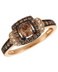 Le Vian - Le Vian Chocolate Solitaire 14k Rose Gold 0.85 Ct. Tw. Diamond Half-eternity Cocktail Ring - Lyst