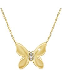Sabrina Designs - 14K 0.02 Ct. Tw. Diamond Butterfly Necklace - Lyst