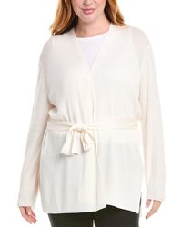 Lafayette 148 New York - Plus Belted Rib Silk-Blend Cardigan - Lyst