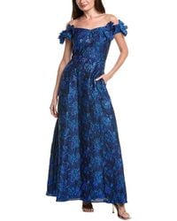 Adrianna Papell - Floral Jacquard Gown - Lyst