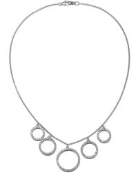 Genevive Jewelry - Silver Cz Statement Necklace - Lyst