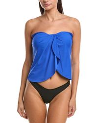 Vince Camuto - Draped Bandeau Tankini Top - Lyst