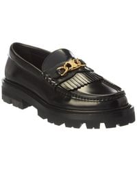Celine - Triomphe Margaret Leather Loafer - Lyst