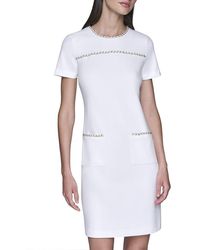 KARL LAGERFELD - Scuba Crepe Shift Dress - Lyst