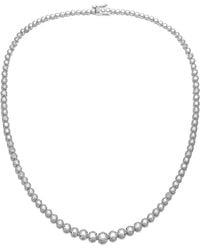 Rachel Glauber - 14k Plated Cz Tennis Necklace - Lyst