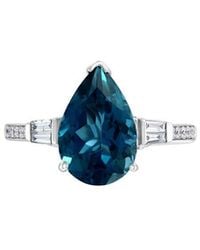 Effy Fine Jewelry - 14K 3.72 Ct. Tw. Diamond & London Topaz Ring - Lyst