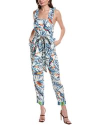 FARM Rio - Flying Toucans Crossed Back Frilled Linen Jumpsuit - Lyst
