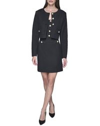 KARL LAGERFELD - Knit Tweed Crop Jacket - Lyst