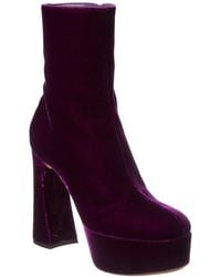 Gianvito Rossi - Holly 70 Velvet Platform Bootie - Lyst