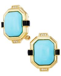 Savvy Cie - 14K Plated Cz Stud Earrings - Lyst
