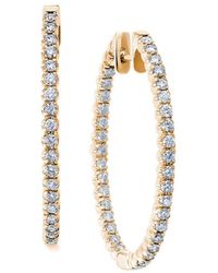 Suzy Levian - 14k Rose Gold 1.00 Ct. Tw. Diamond Hoops - Lyst