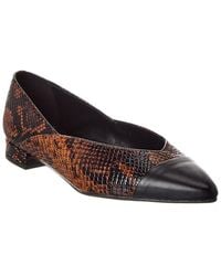 M by Bruno Magli - Parma Snake-Embossed Leather Flat - Lyst