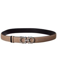 Ferragamo - Ferragamo Gancini Reversible & Adjustable Leather Belt, 95, Brown - Lyst