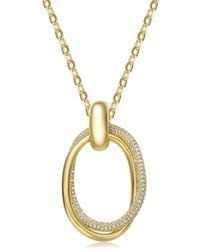 Rachel Glauber - 14k Plated Cz Eternity Circle Pendant Necklace - Lyst