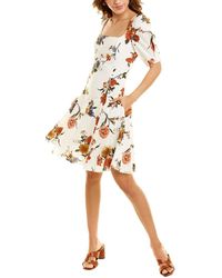 Brock Collection Floral Silk-blend Lined A-line Dress - White