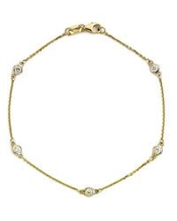 Suzy Levian - 14K 0.15 Ct. Tw. Diamond Station Bracelet - Lyst
