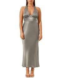 Shona Joy - La Lune Plunged Halter Midi Dress - Lyst