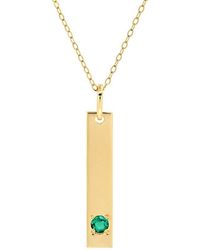 MaxColor - 14K 0.07 Ct. Tw. Lab-Grown Emerald Pendant Necklace - Lyst