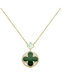 Italian Gold - 14K Gemstone Clover Pendant - Lyst