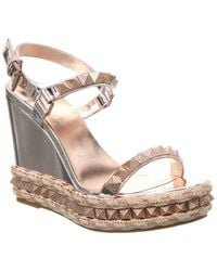 Christian Louboutin - Pyraclou 110 Leather Wedge Sandal - Lyst
